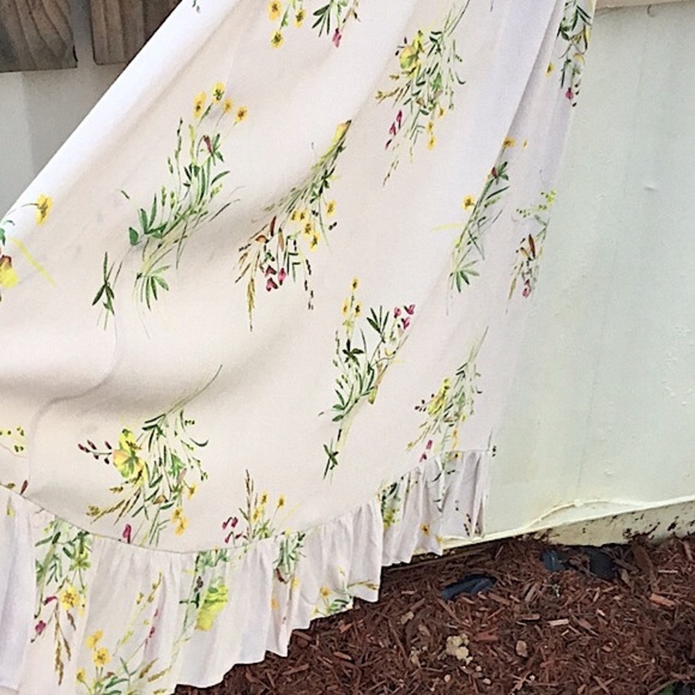 A Loves A Prairie Tan Multiple Color Floral Ruffle Maxi Sleeveless Dress - Picture 12 of 14